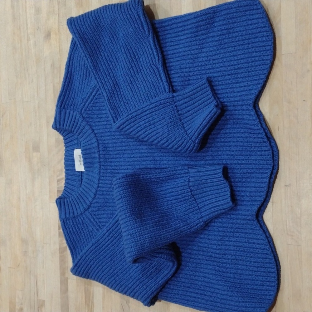 Wilfred blue cropped crew neck sweater size medium
